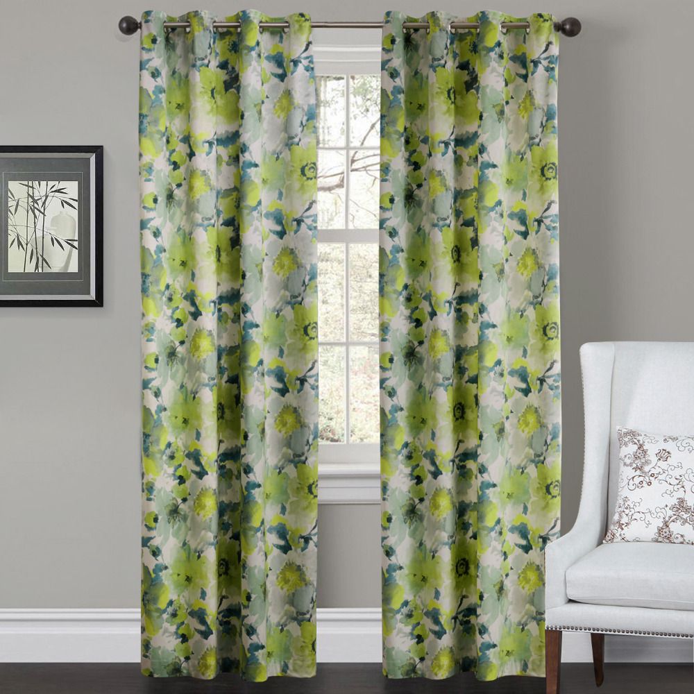 Fresh Curtain with Flowery Patterns