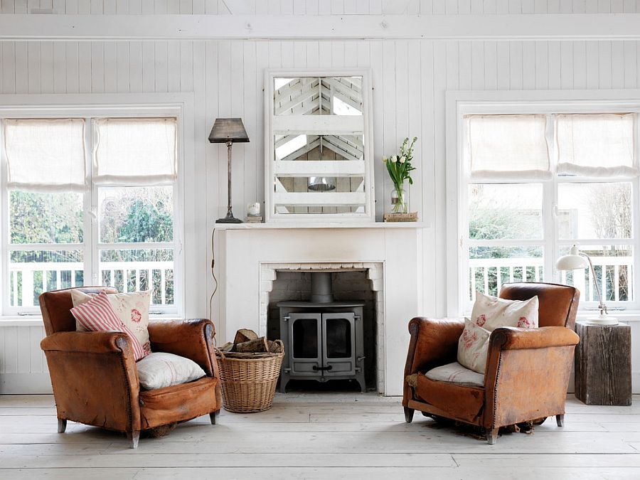 Pair of Armchairs in Shabby Chic Living Room