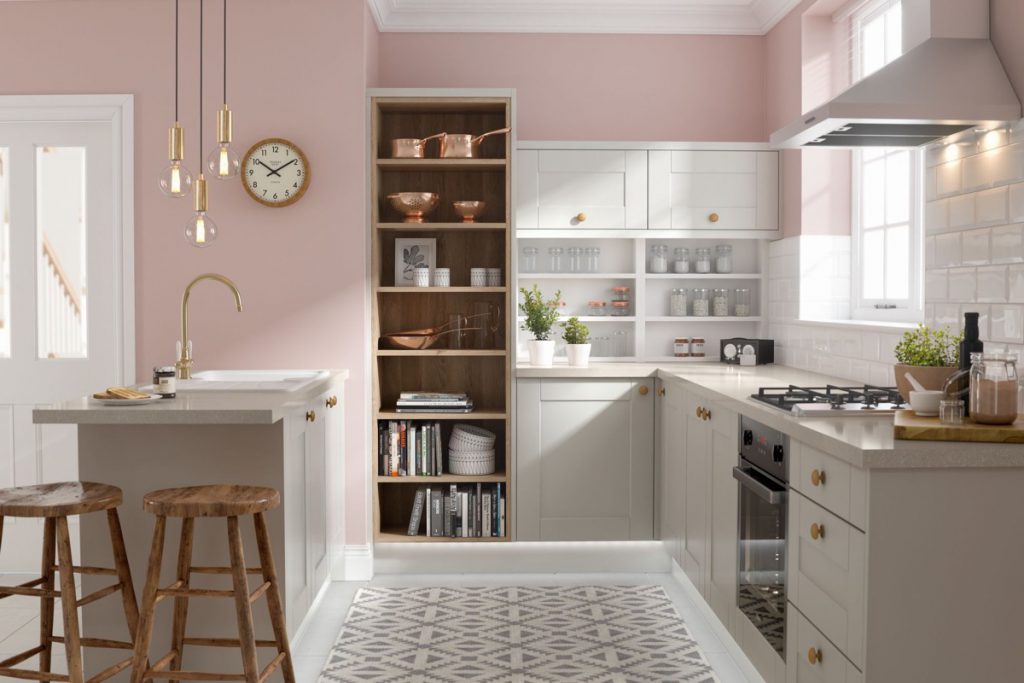 Pink Kitchen with Rose Gold Accents