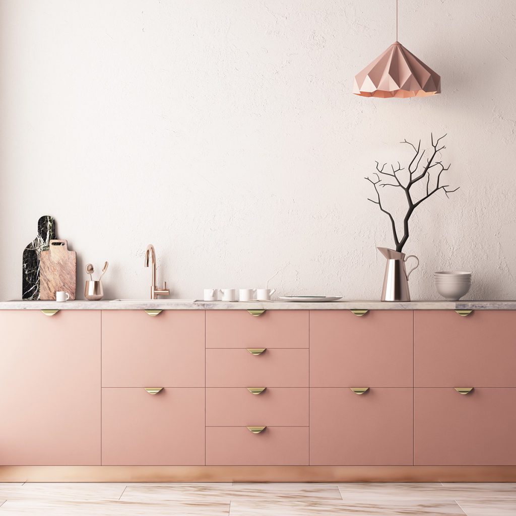 Simple Modern Pink Kitchen
