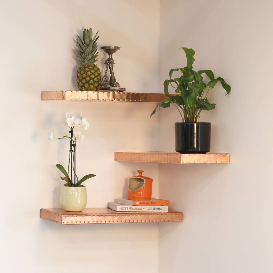 Metallic Corner Shelves