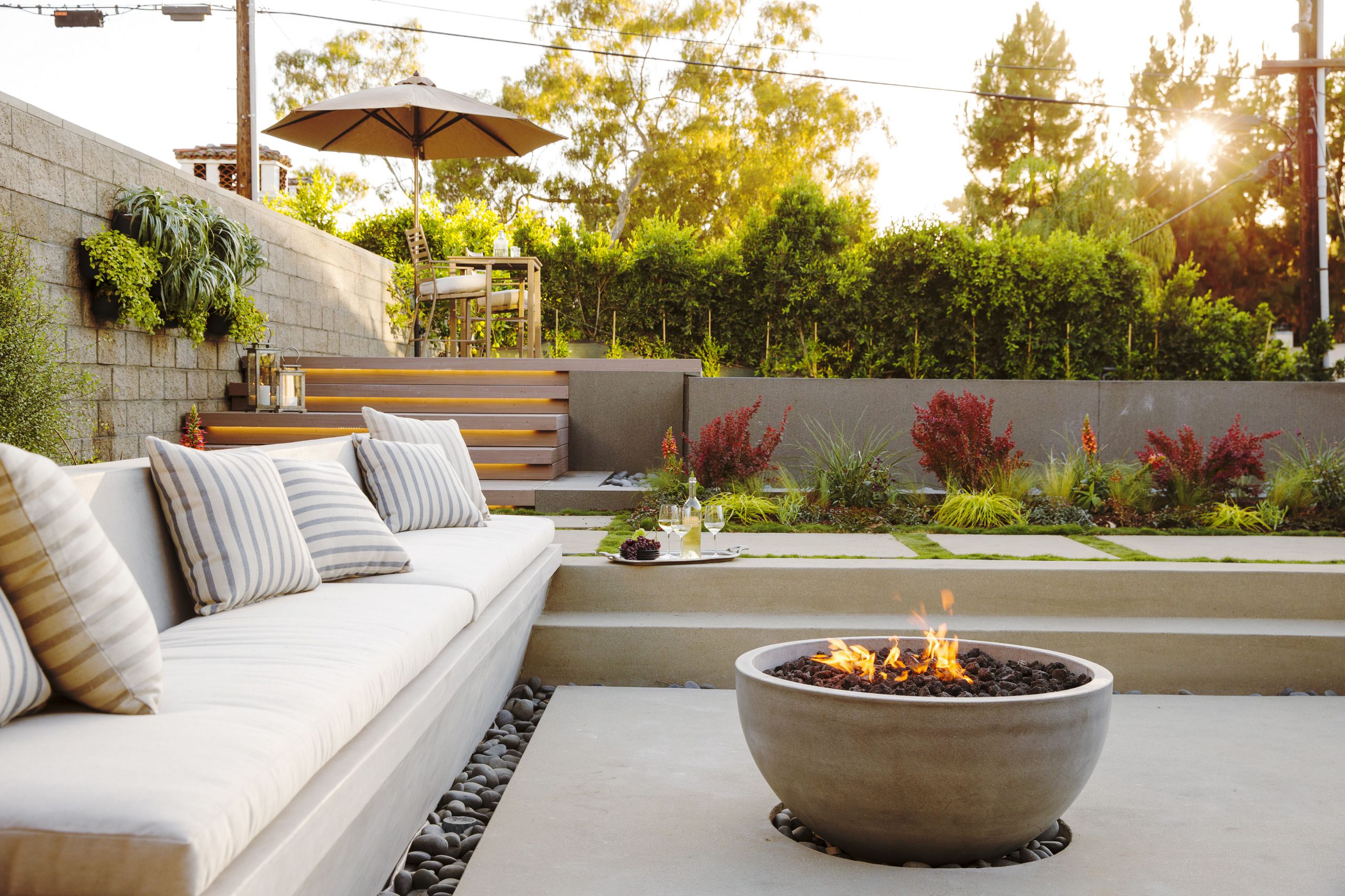 Warmer Patio with Fire Pit