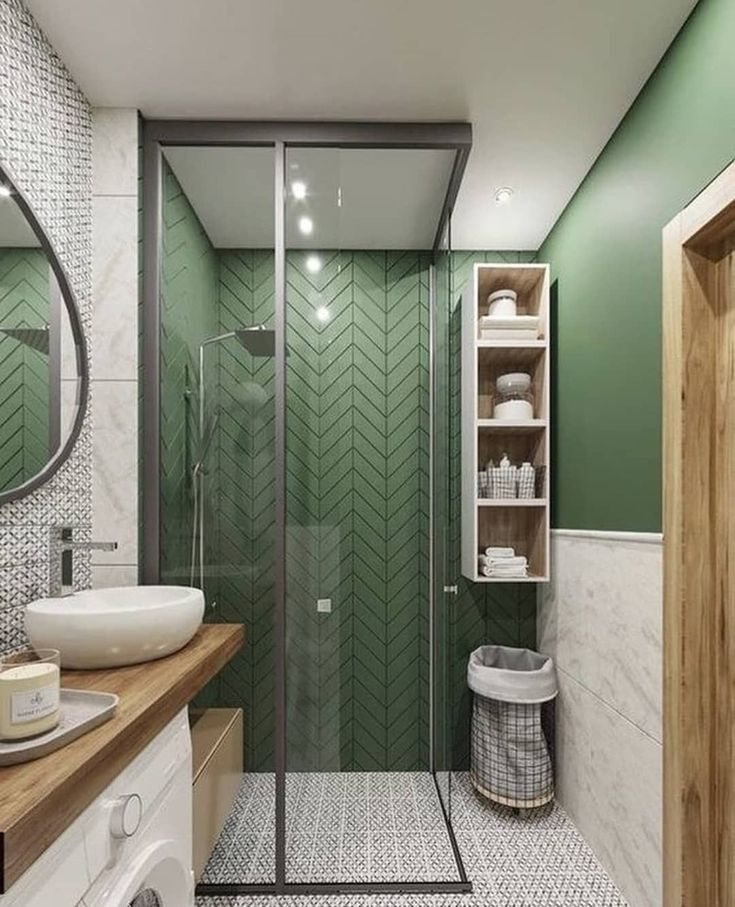 A Stunning Green Shower Room