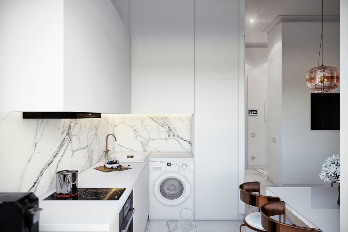 Kitchen with Marble Accent