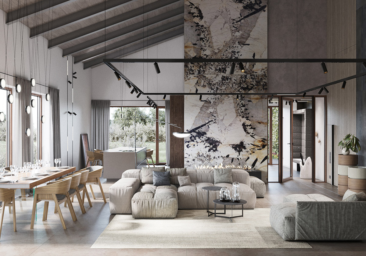 Luxury Open Space Concept Living Room