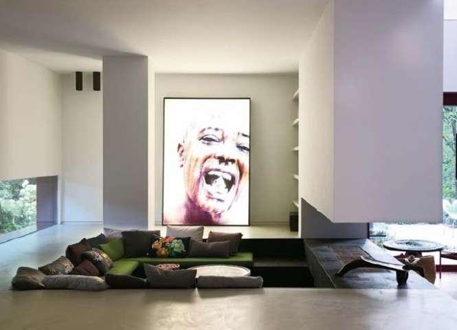 Conversation Pit with Aesthetic Wall Art