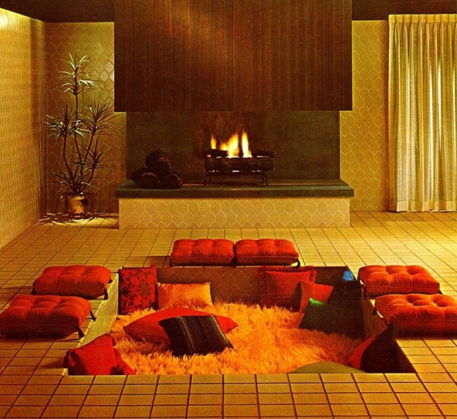 Conversation Pit with Fireplace