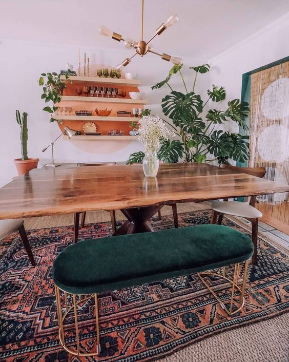 Bohemian Dining Room by Installing Aesthetic Rug
