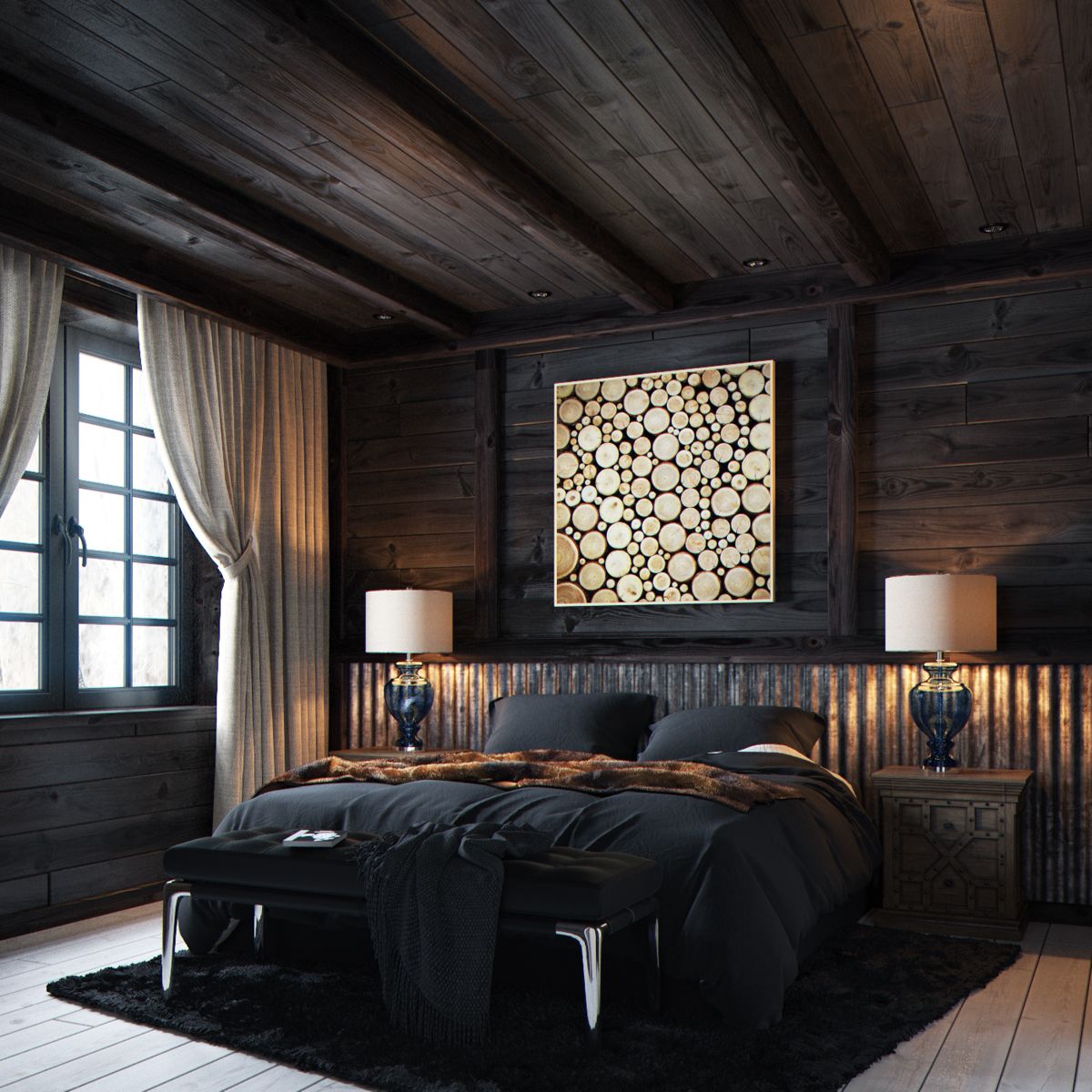 Industrial-Rustic Master Bedroom