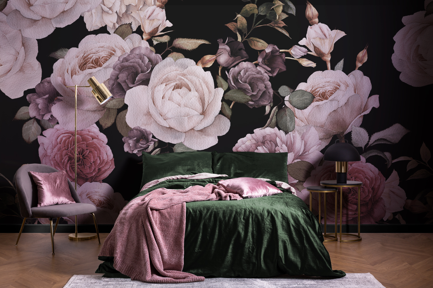 Dark Flowery Wallpaper for Your Bedroom