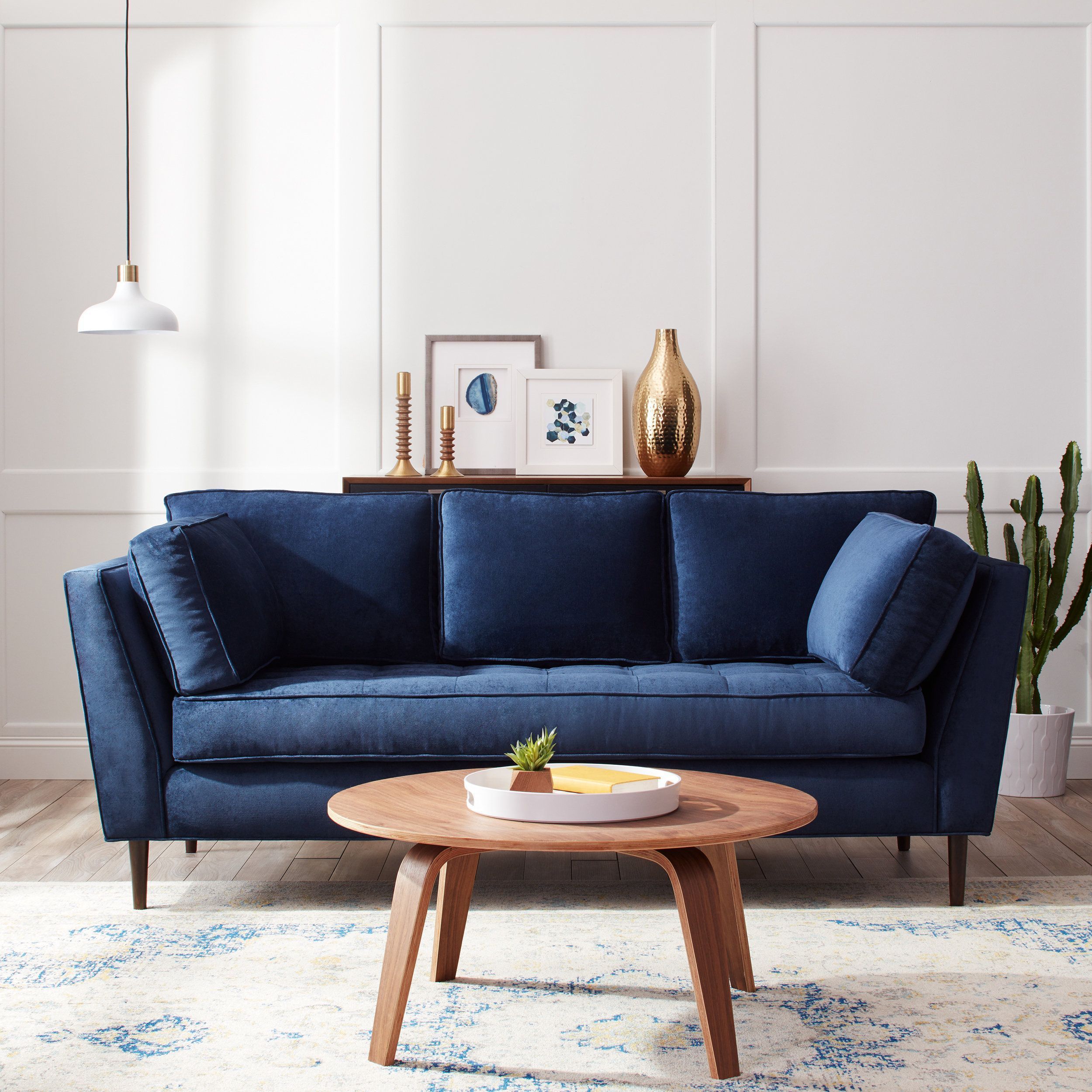 Couch with A Stunning Wooden Coffee Table