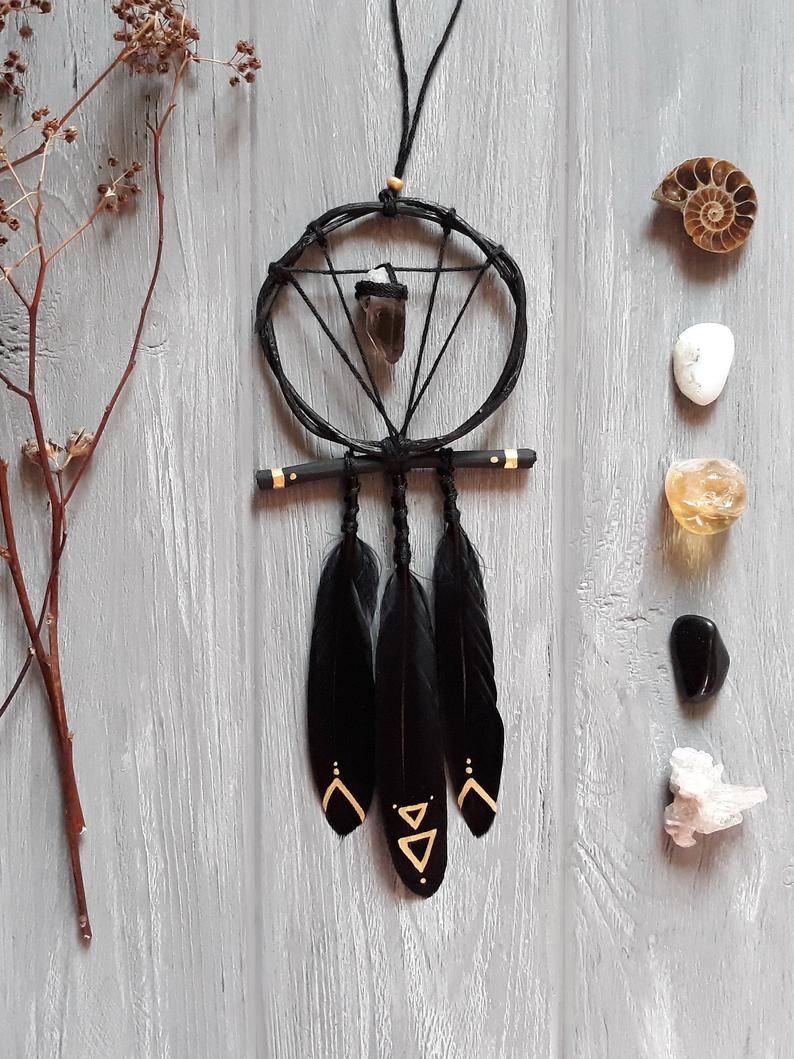 Black Dream Catcher for a Witchy Accent