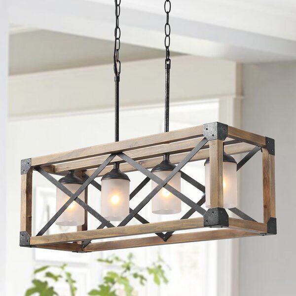 Rustic Industrial Chandelier with Black Metal