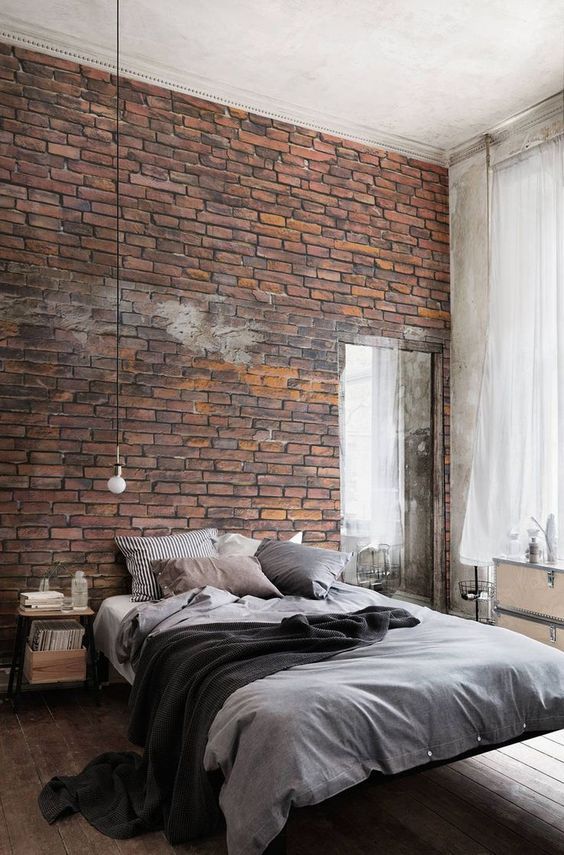 Earthy Tone by Using a Red Brick Wall