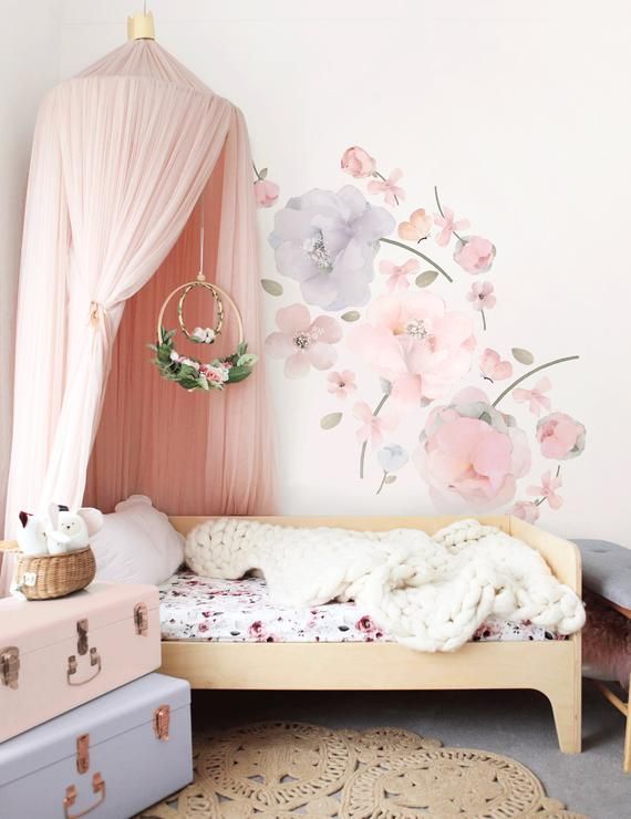 Beautiful Bedroom with Flowery Sticker