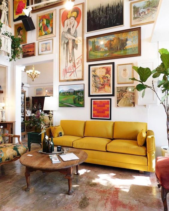Golden Accent with Yellow Couches