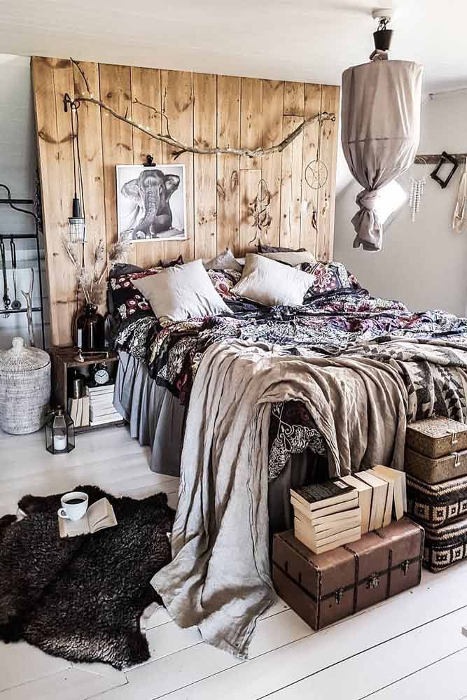 Bohemian Bedroom with Rustic Accents