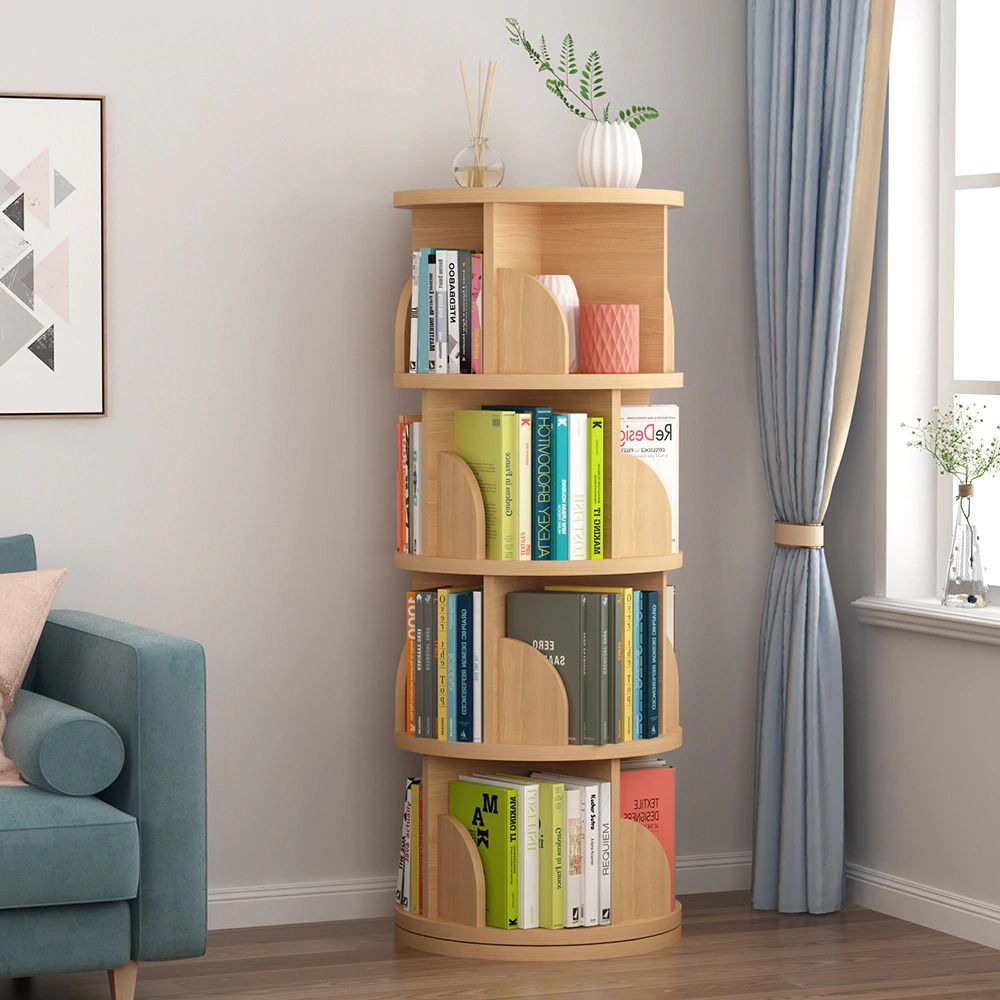 Neutral Wooden Bookshelves