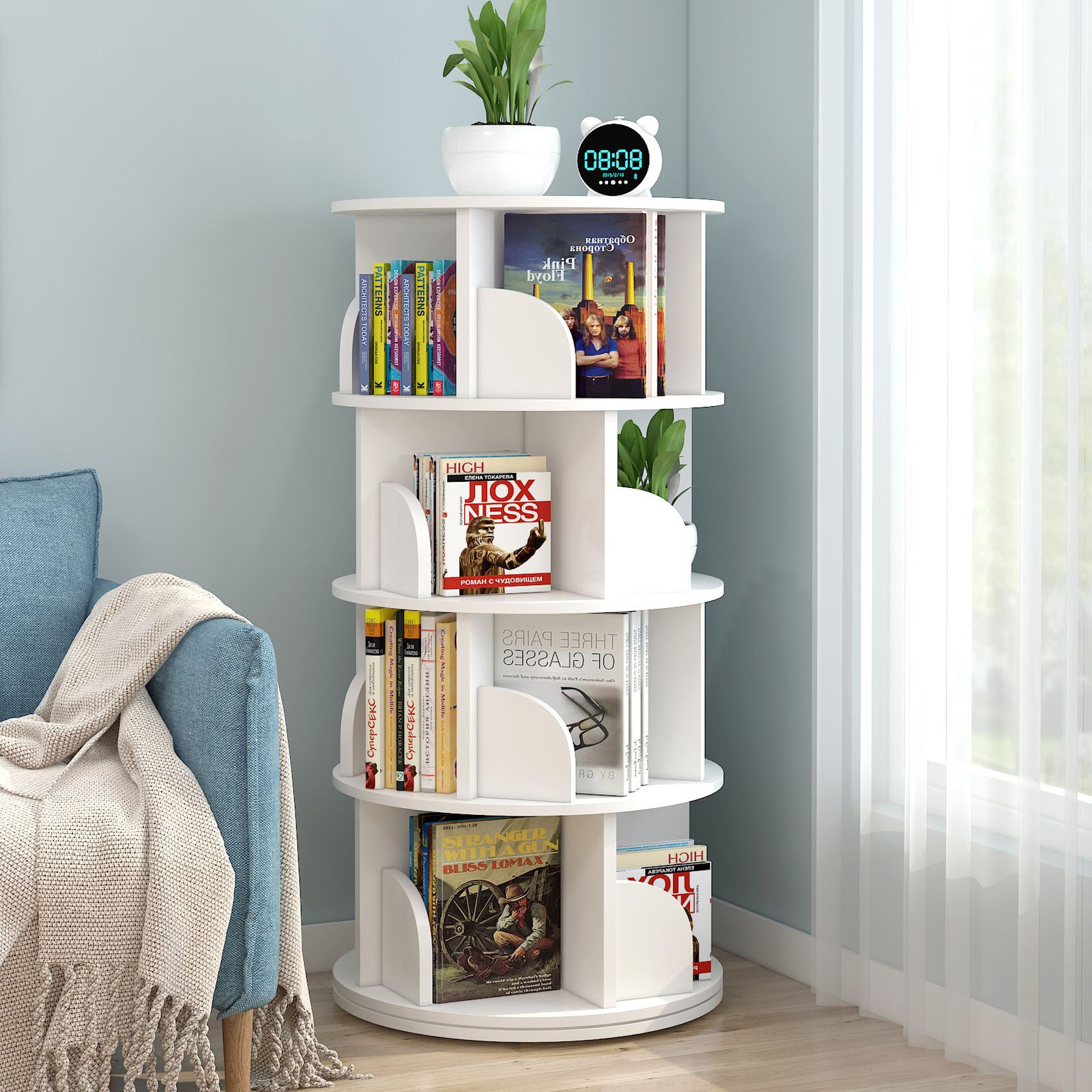 Corner Bookshelves to Simplify The Interior