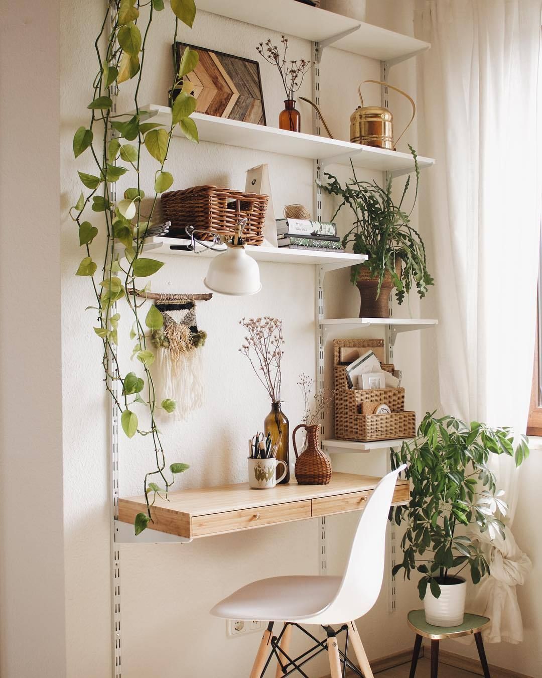 A Desk Wall with More Natural Accents