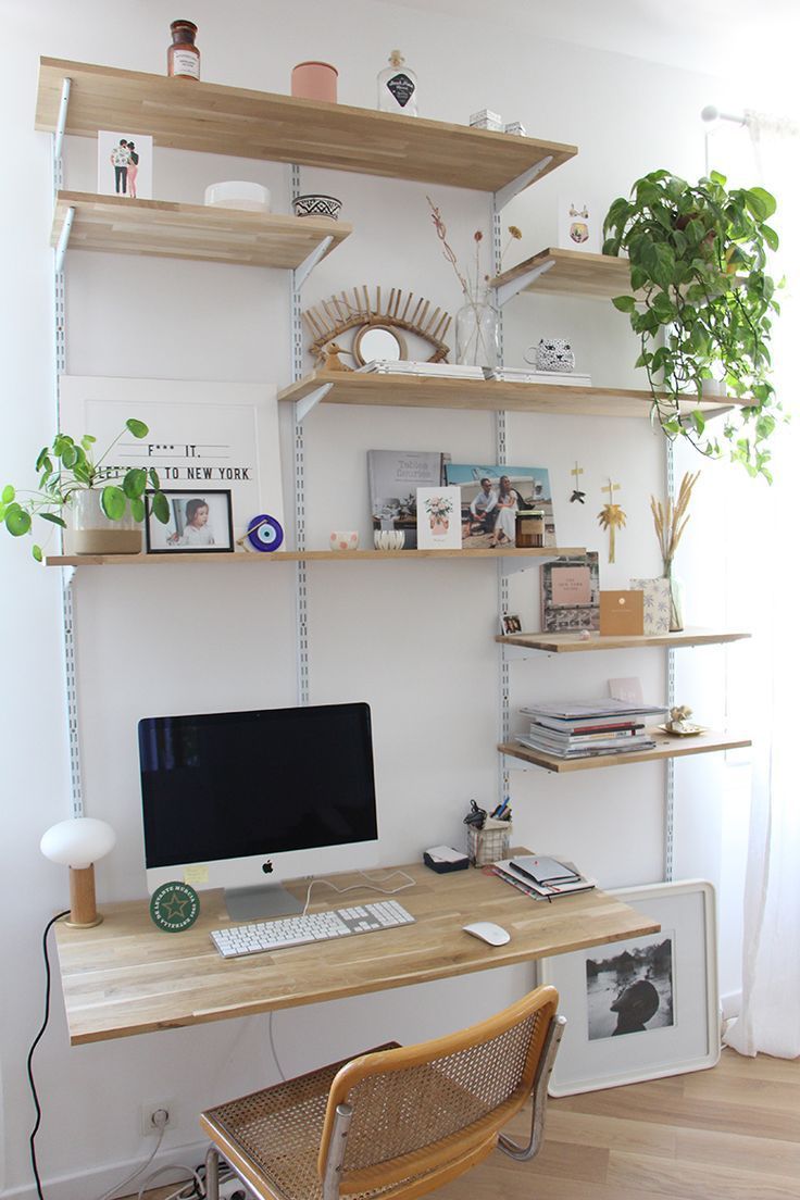 A Desk Wall with More Natural Accents