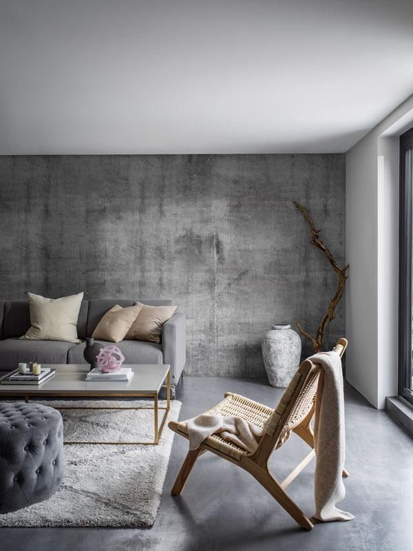 Draw an Industrial Concrete Wall Near the White Ceiling
