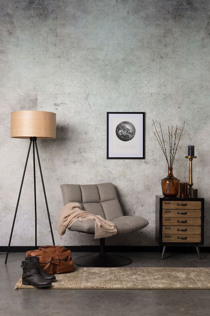 Decorate The Concrete Wall with Some Furniture
