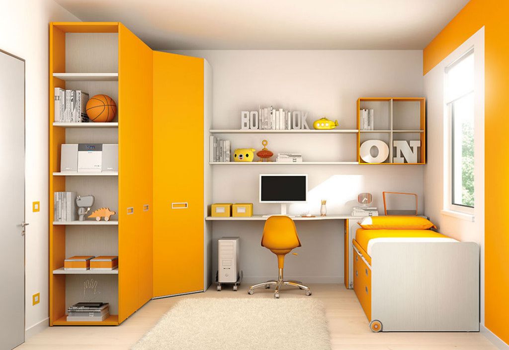 Using Striking Orange Accents to Enliven The Cheerful Impression