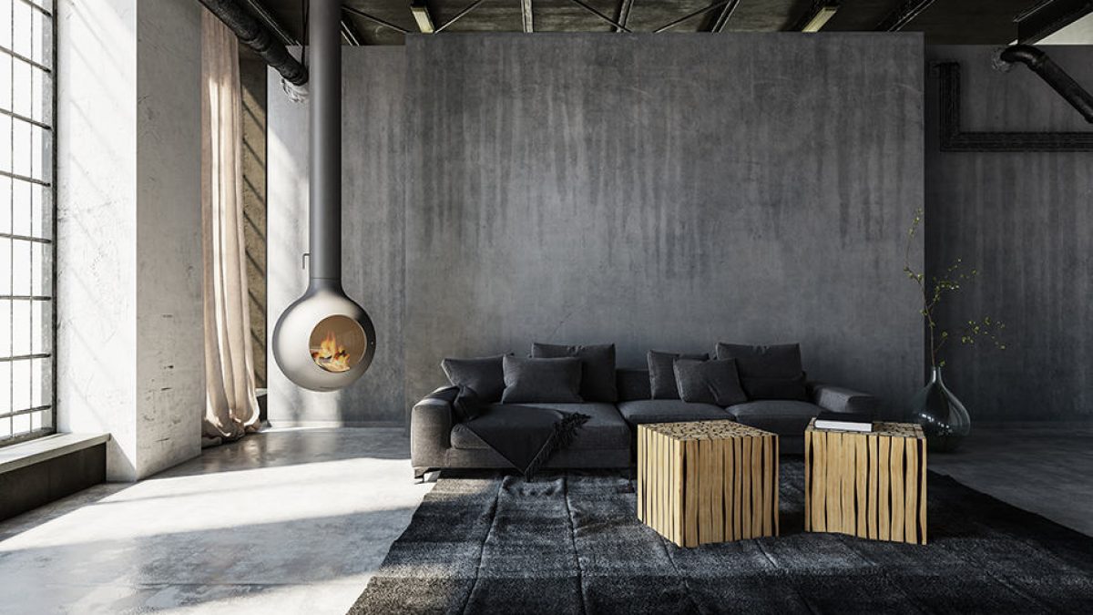 Industrial Minimalist Living Room