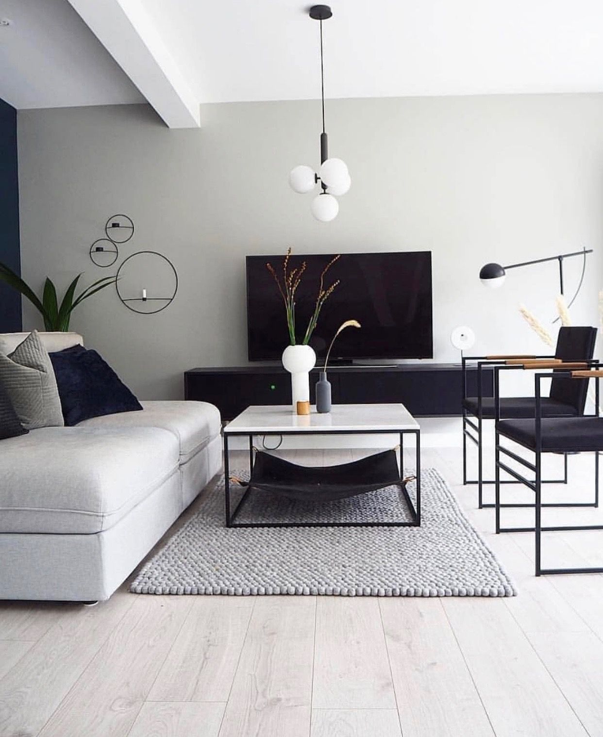 Monochrome Minimalist Living Room