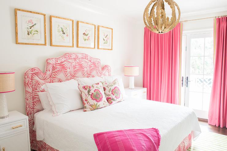 Pink Bedroom with Golden Accents