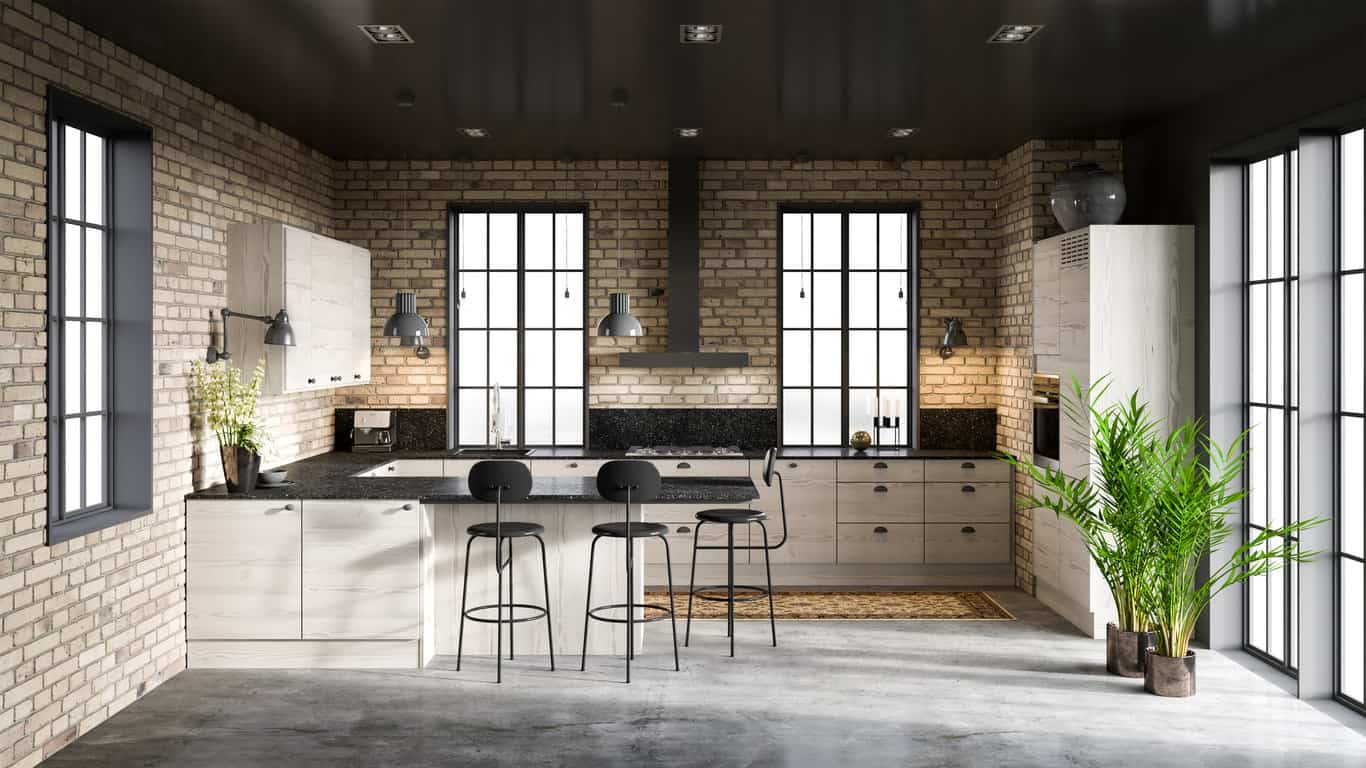 Traditional and Industrial Dark Kitchen