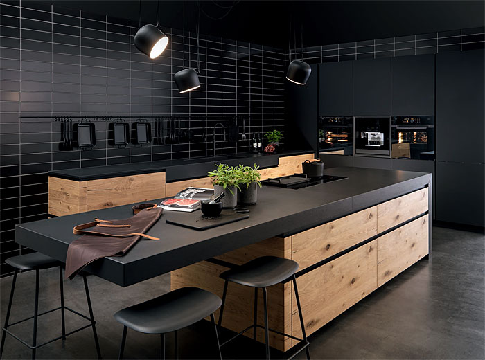 Combination of Black and Wood