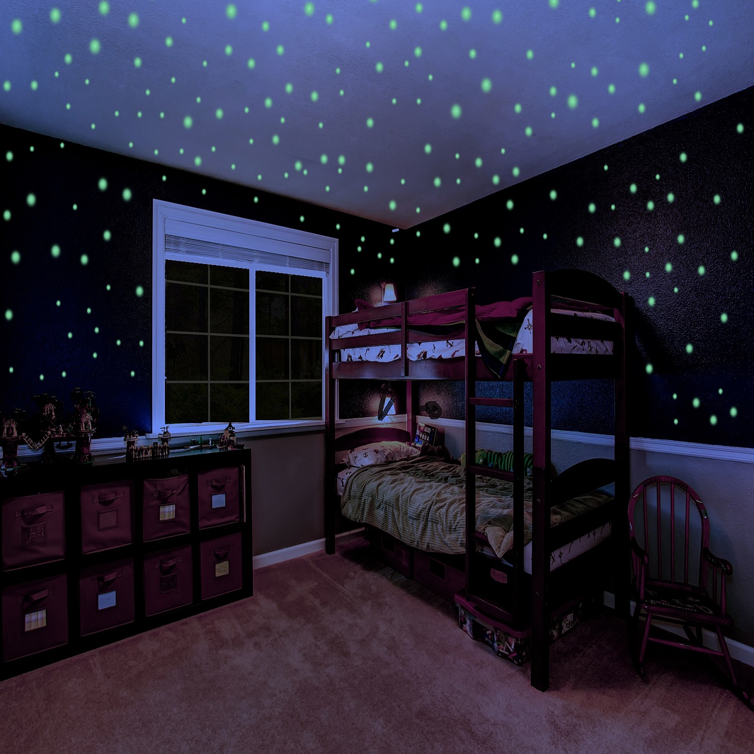 Children Bedroom with Glow In The Dark Stickers