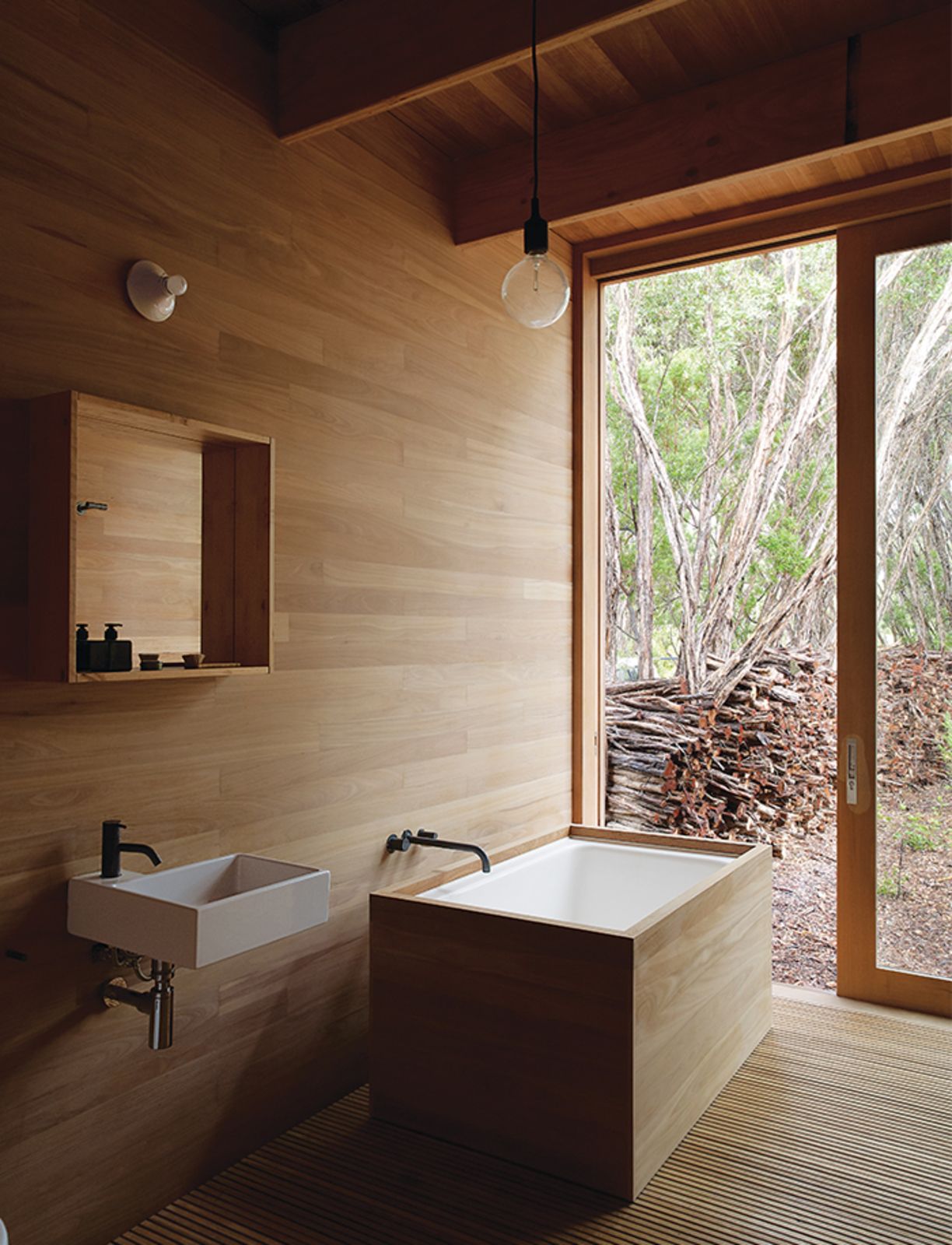 Minimalist Bathroom with Semi Outdoor Concept