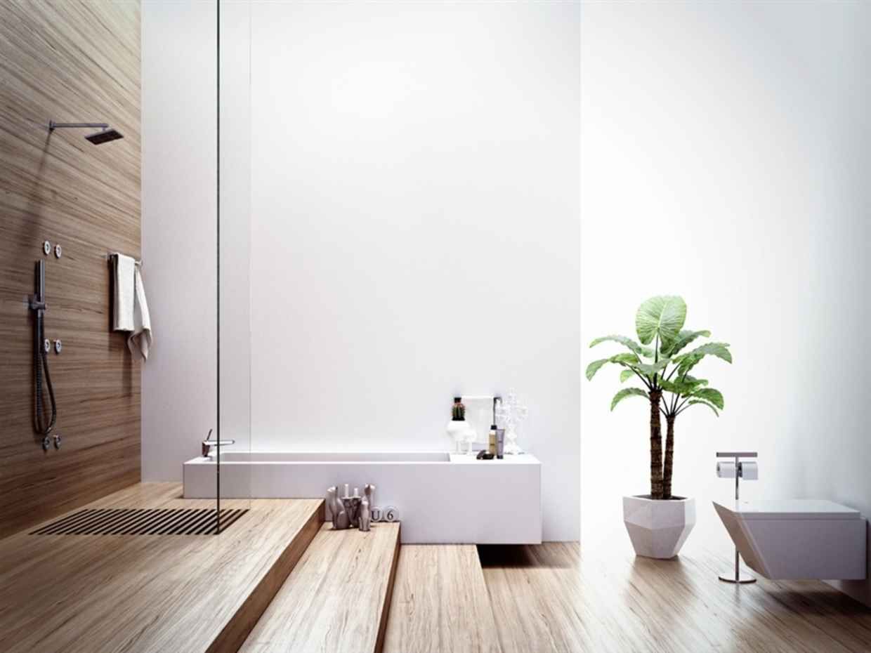 Minimalist Natural Style Bathroom