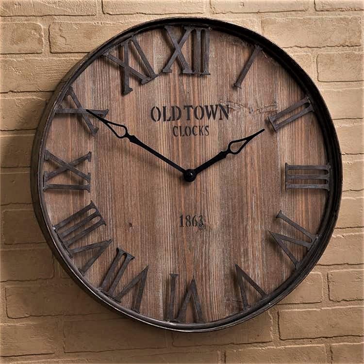 Aesthetic Wood and Iron Wall Clock