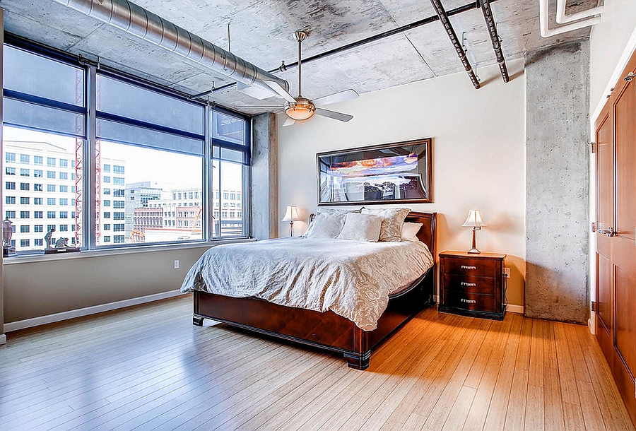 Bright White Industrial Style Bedroom
