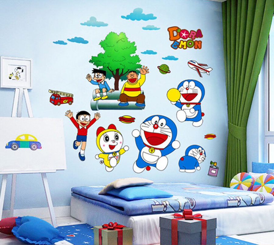 Doraemon Style Wall Painting