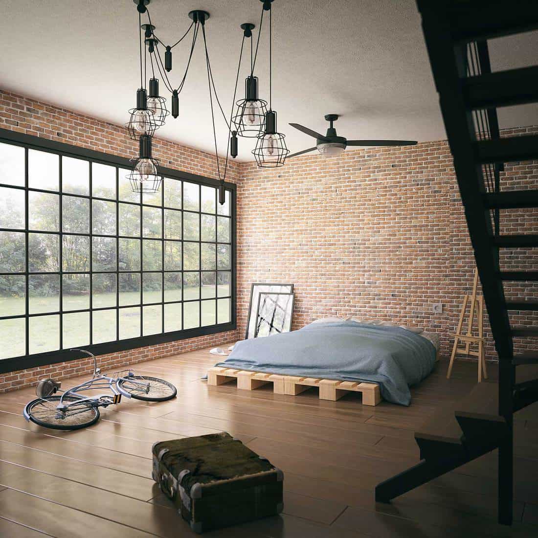 Minimalist Industrial Style Bedroom