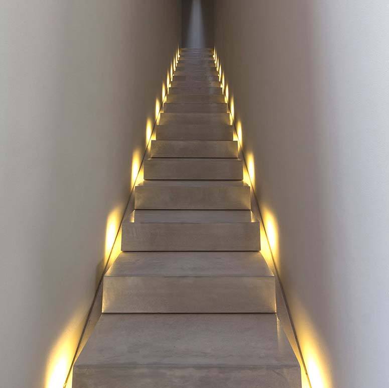 Spotlights at the Bottom of the Stairs