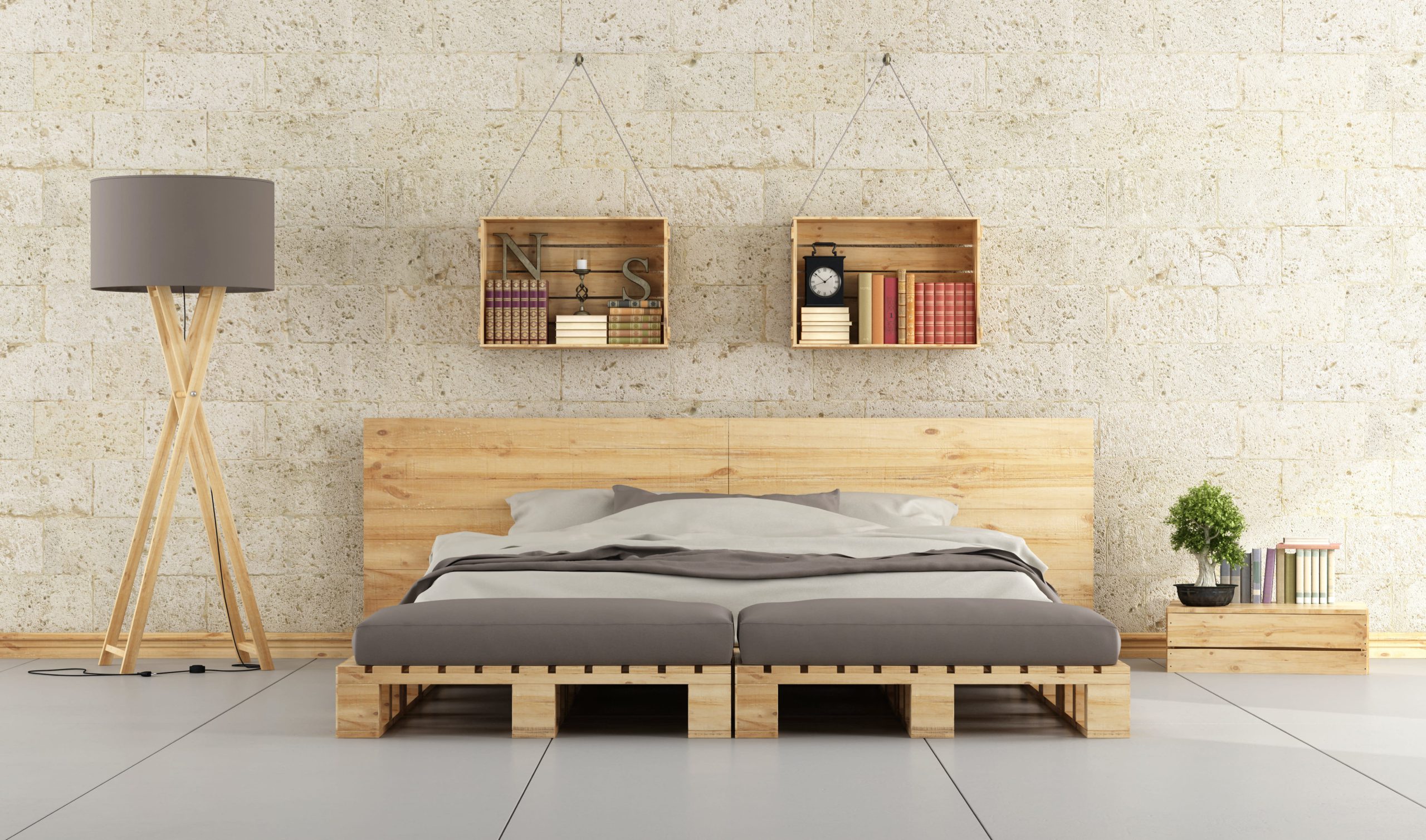 Wooden Pallets in an Industrial Style Bedroom