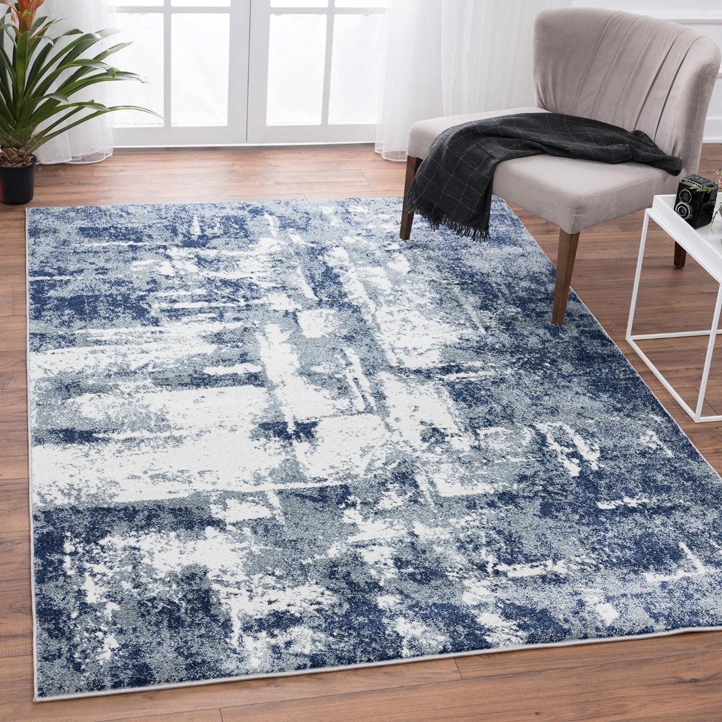 Blue Abstract Modern Rug