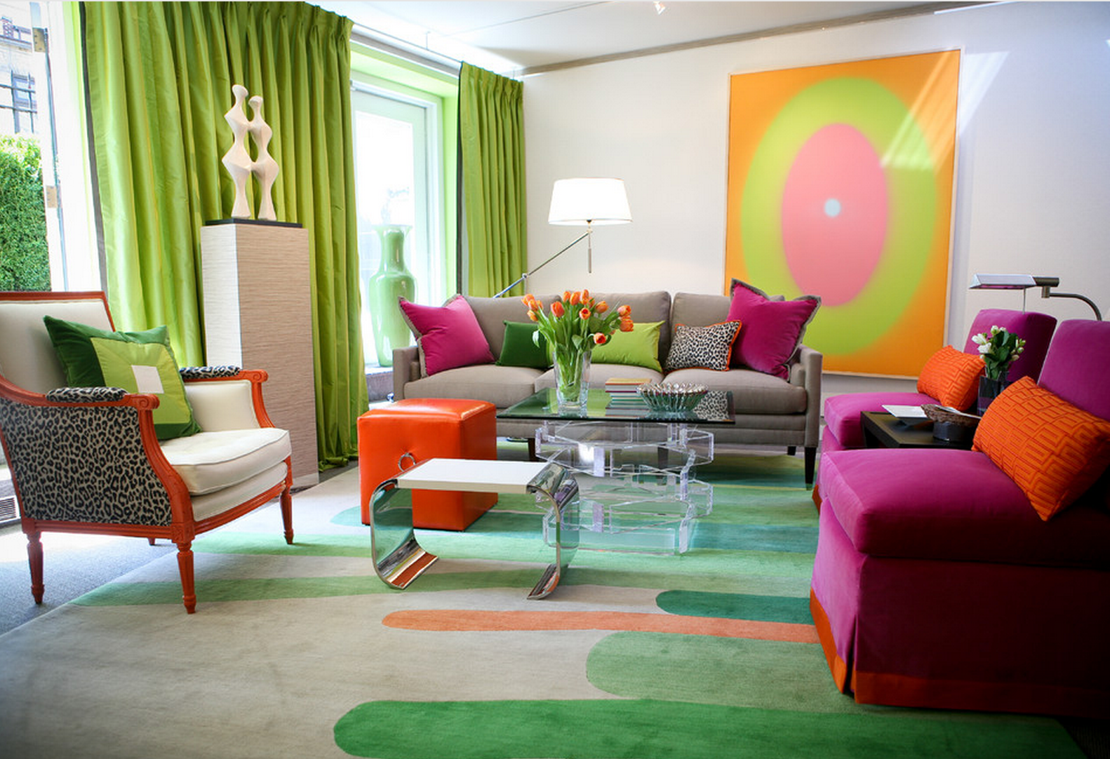 Bright Colored Style in the Living Room