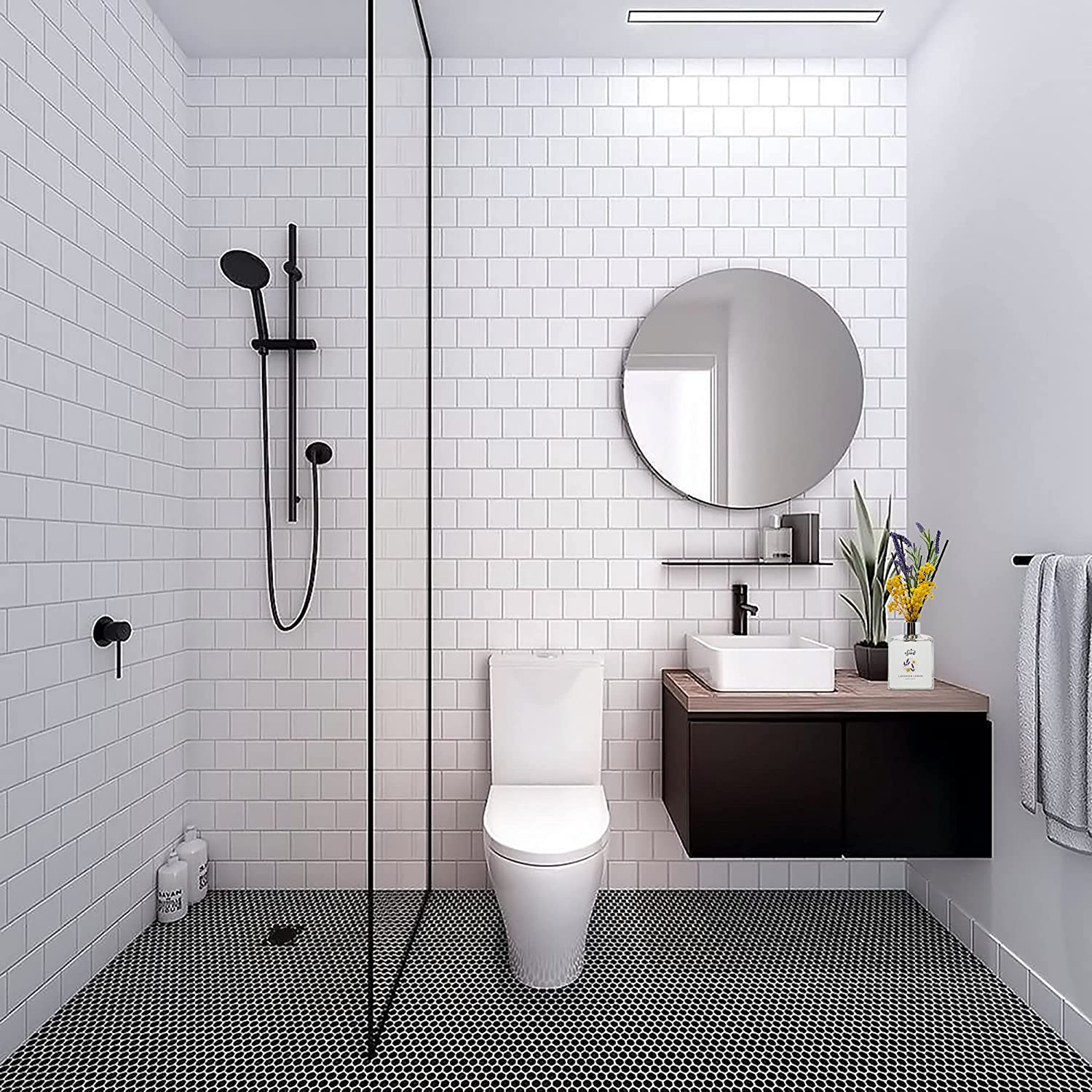 Monochrome Concept for Scandinavian Bathroom