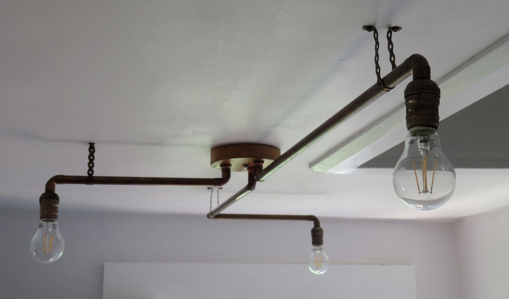 Repurposed Ceiling Pipe Light