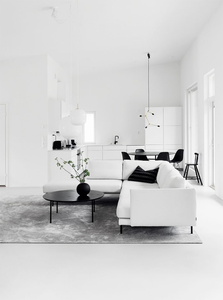 Simple Monochrome Concept in a Minimalist Home