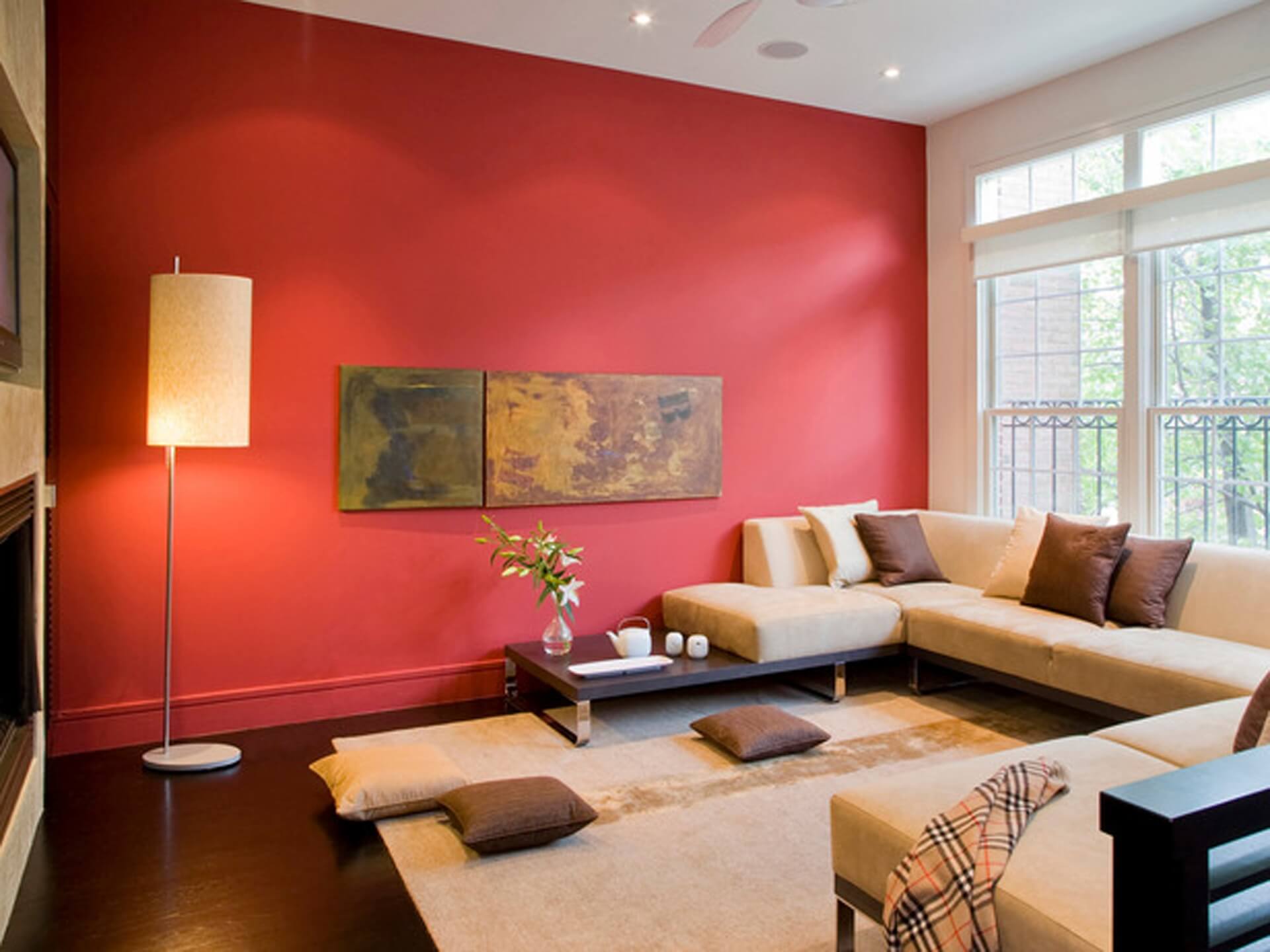 Soft Interior Look in Red and Beige