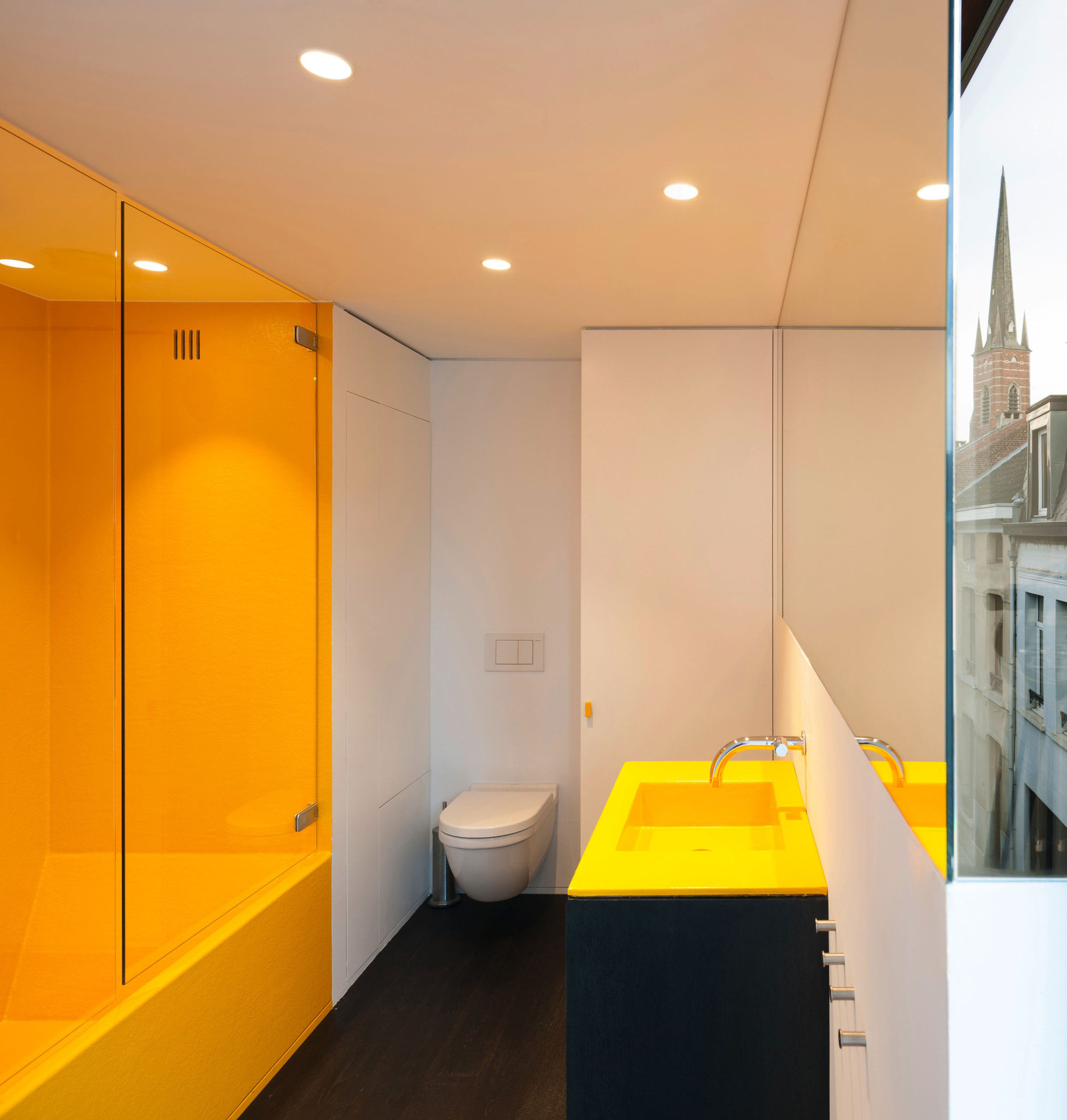 Yellow and Black Bathroom