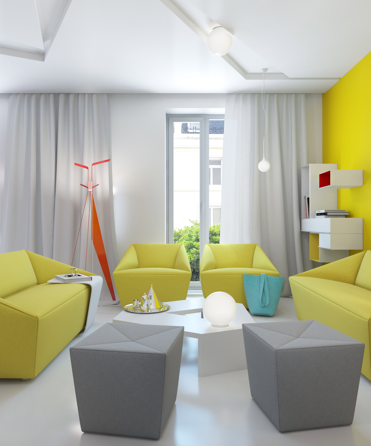 Modern Living Room Cheerful Style